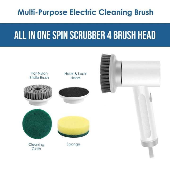 4-in-1 Electric Spin Scrubber – Multi-Purpose Cleaning Brush