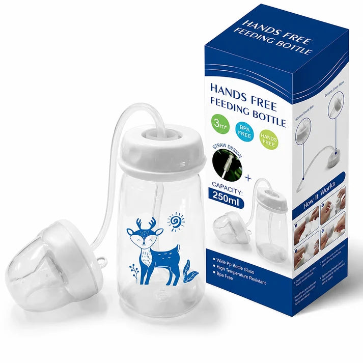 250ml Hands Free Baby Feeding Bottle | Self Feeding Milk Bottle for Babies & Toddlers