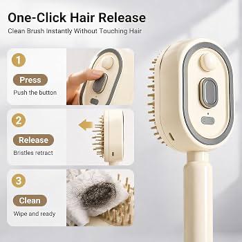 Detangling & Scalp Massage Brush - One-Click Self-Cleaning Hair Brush